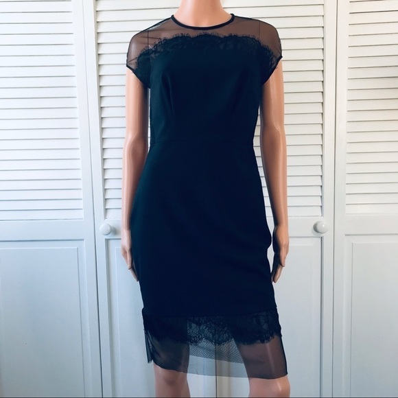 ETCETERA Black Mesh and Lace Sleeveless Dress Size 2 - Picture 1 of 9